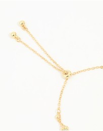 Lovisa - Gold Plated Green Semi Precious Stone Layered Toggle Bracelet