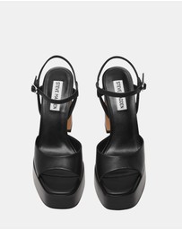 Steve Madden - Miliana Black Leather Heels