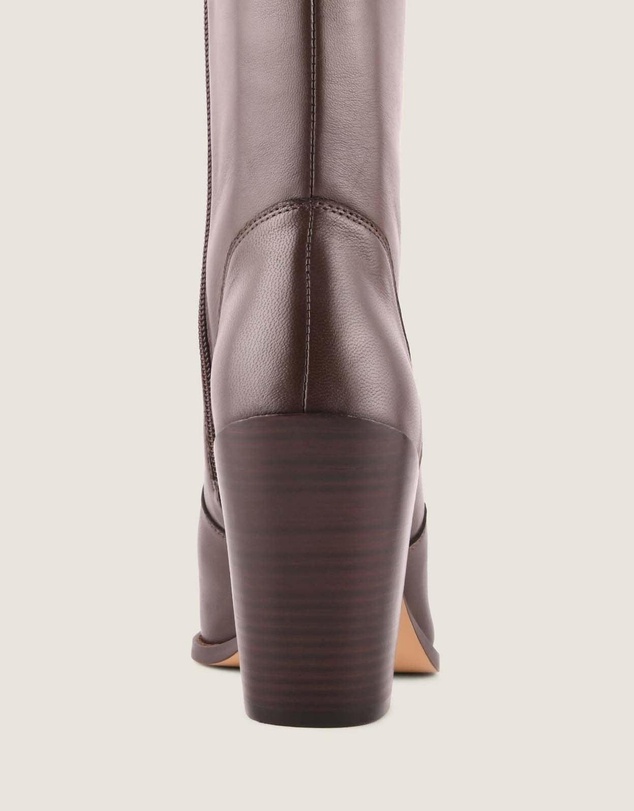 Shelly Shen - Rory Heel Long Boots Brown Leather