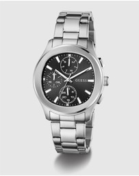 GUESS - GUESS Men's Silver-Tone Multifunction Watch