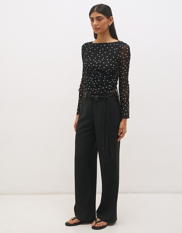 MON RENN - Vesper Spot Long Sleeve Top