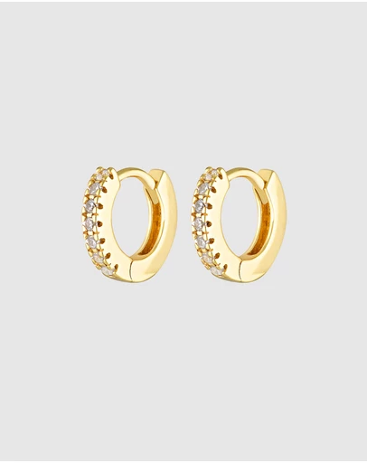 HOUSE OF SLANI - Lucy Crystal Huggie Hoops