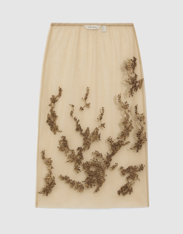 & Other Stories - Embroidered Mesh Midi Skirt