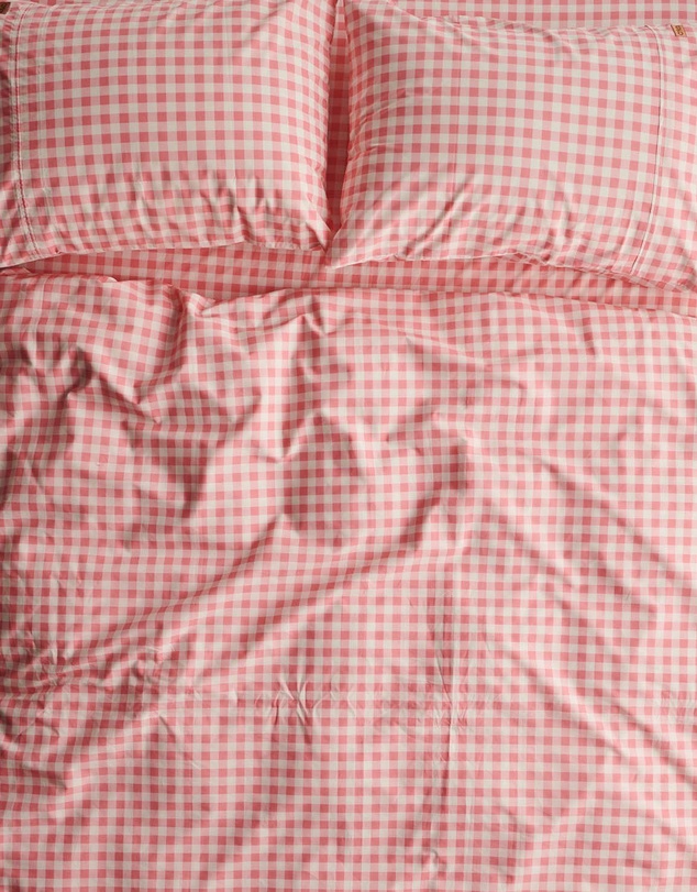 Kip&Co - Gingham Candy Organic Cotton Fitted Sheet Cot - Babies
