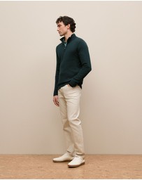 Trenery - Merino Half Zip in Pine Green