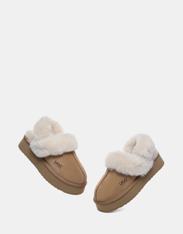 EVERAU - Australian Shepherd Ugg Musa Platform Cow Suede Upper House Shoes