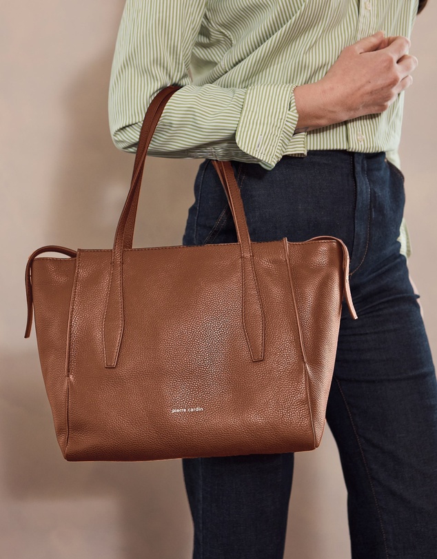 Pierre Cardin - Pierre Cardin Ladies Leather Shopper Tote