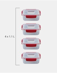 Joseph Joseph - Nest™ Lock 4-piece Rectangular Storage Container Set (Red)