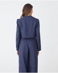 Forcast - Ami Cropped Linen Jacket