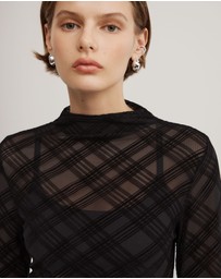 Witchery - Flocked Mesh Top