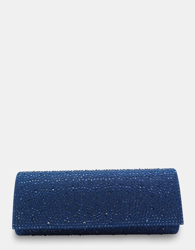 Morgan & Taylor - Noelle Diamante Clutch in Navy Blue