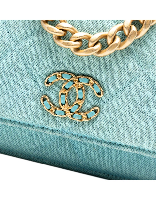 Pre-Loved by Azura Reborn - Pre-Loved Denim 19 Flap Wallet On Chain