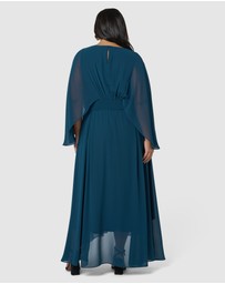 Pink Dusk by Curve Project - Electric Chemistry Cape Maxi Dress