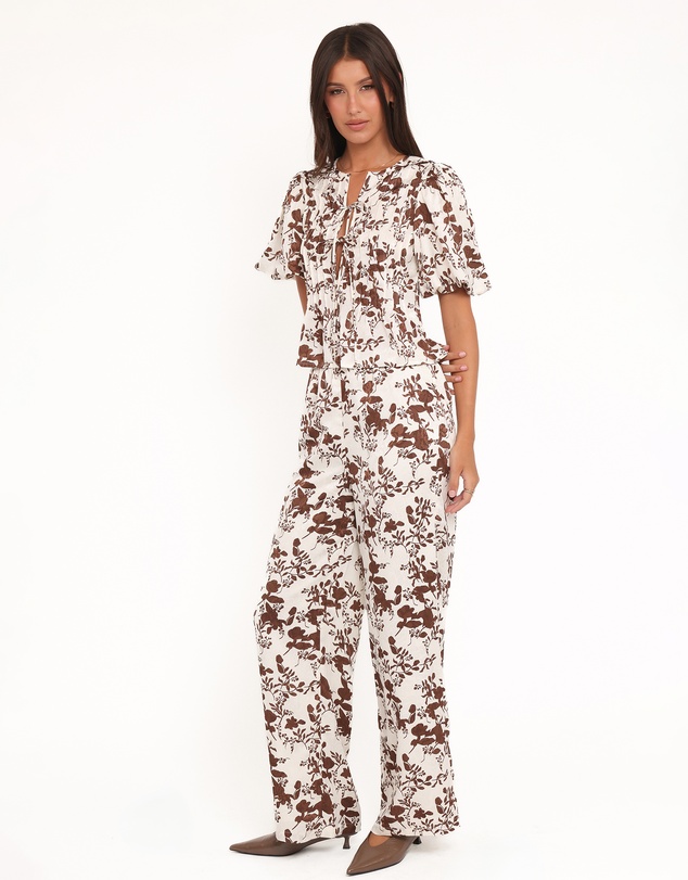 Petal & Pup - Winslet Wide Leg Pant - Brown Floral