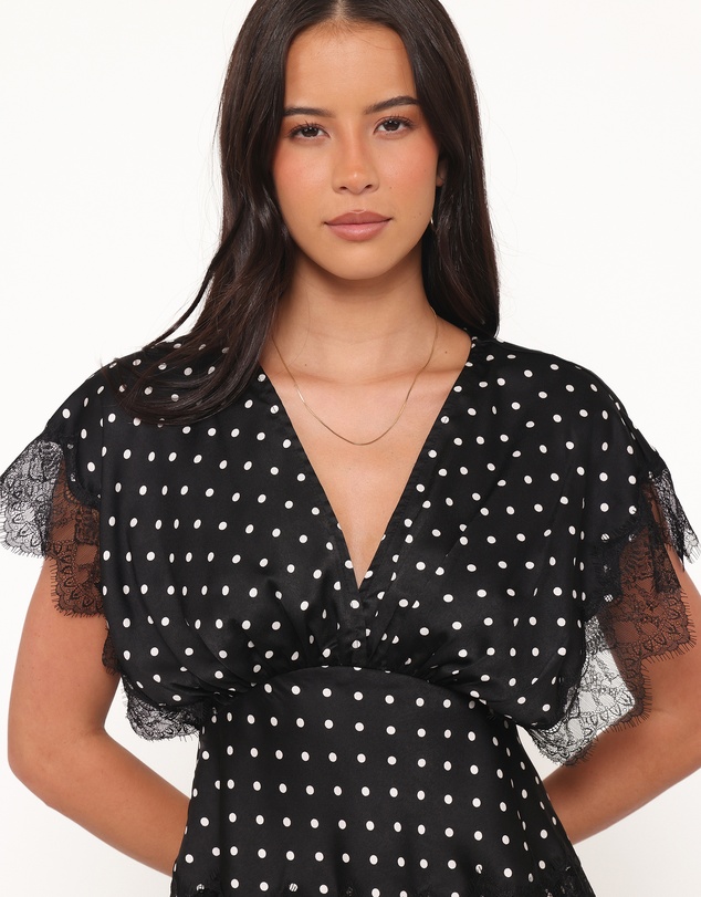 Petal & Pup - Ailbhe Top - Black Polka Dot