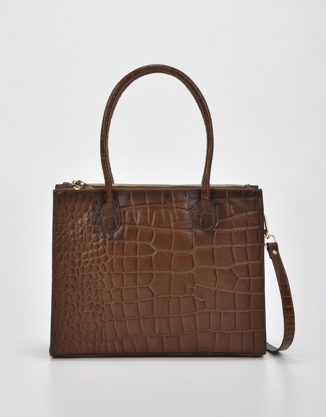 Cobb & Co - Waverley Croc Leather Dual Section Business Tote
