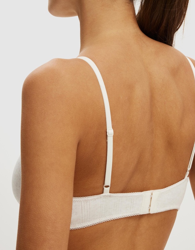 Cotton On Body - Cotton Pointelle Triangle Padded Bralette