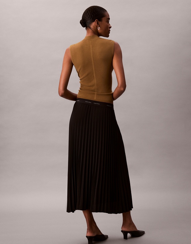 Calvin Klein - Pleated Crepe Midi Skirt