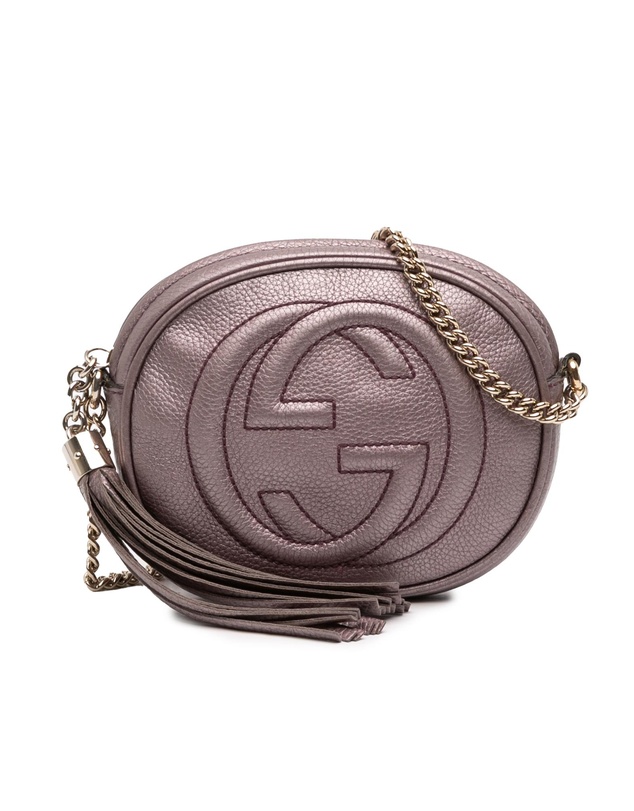 Pre-Loved by Azura Reborn - Pre-Loved Mini Metallic Pebbled Calfskin Soho Chain Crossbody