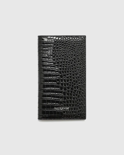 Nakedvice - The Salerno Black Croc Passport Wallet