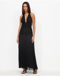Dazie - Topaz Mesh Halter Maxi Dress