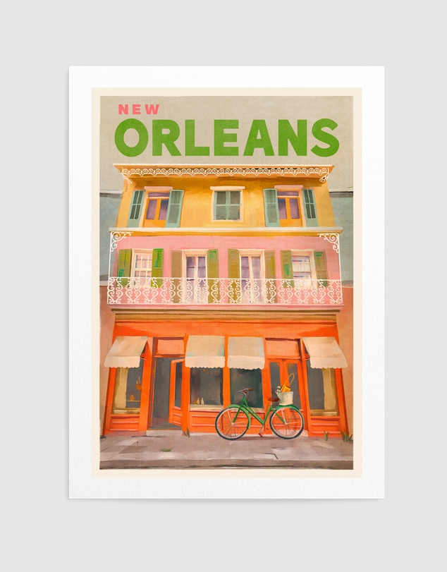 Olive et Oriel - New Orleans Louisiana Vintage Travel Poster by The Whiskey Ginger Art Print
