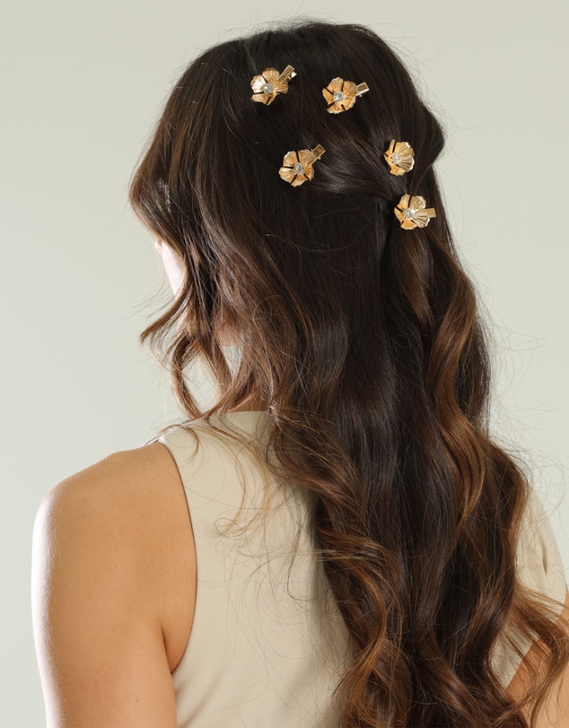 Morgan & Taylor - Floret Hair Clip Set in Gold