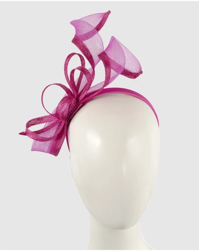 Max Alexander - Small Fuchsia Sinamay Loops Fascinator