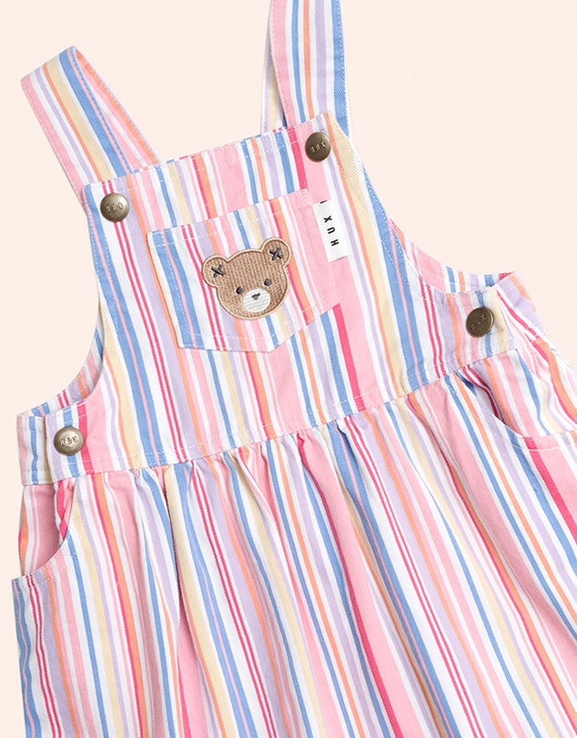 Huxbaby - Pastel Stripe Pinafore Dress - Babies-Kids