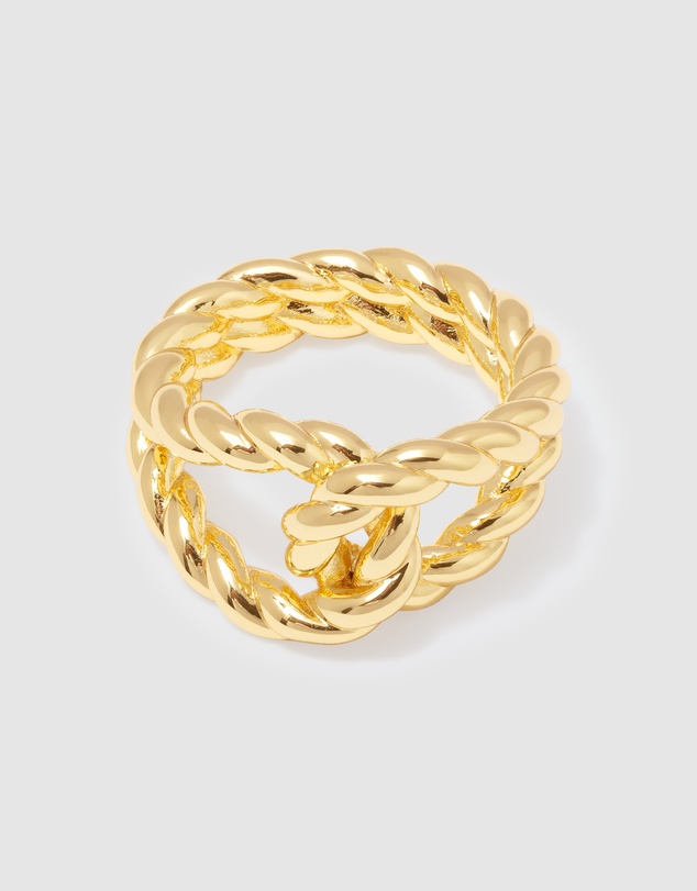 Wanderlust + Co - Ribbed Knot Gold Ring