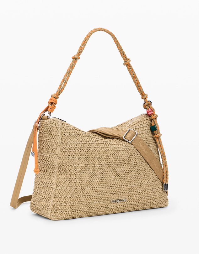 Desigual - Large raffia bag with charms