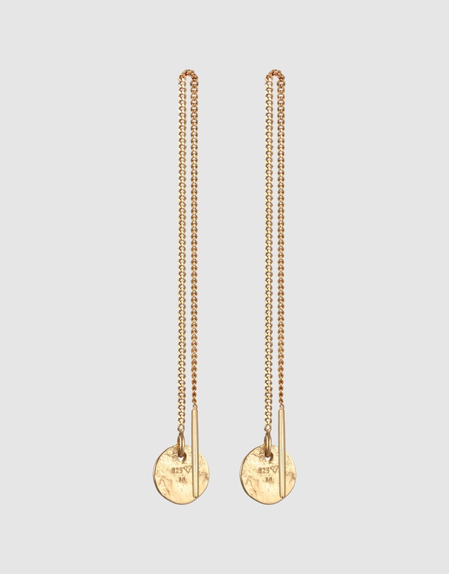 Elli Jewelry - Organic Disc Pull-Through Earrings in Gold-Plated 925 Silver