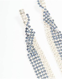 Lovisa - Silver Blue Diamante Twisted Chain Drop Earrings