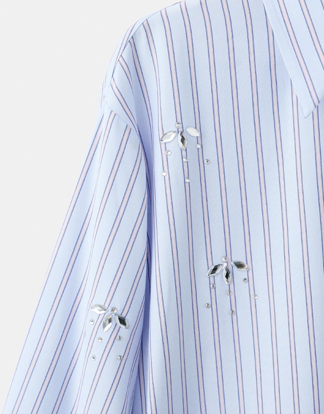 M.N.G - Striped Shirt With Rhinestone Detail