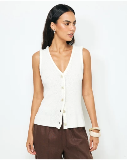 AERE - Lori Organic Cotton Knit Vest