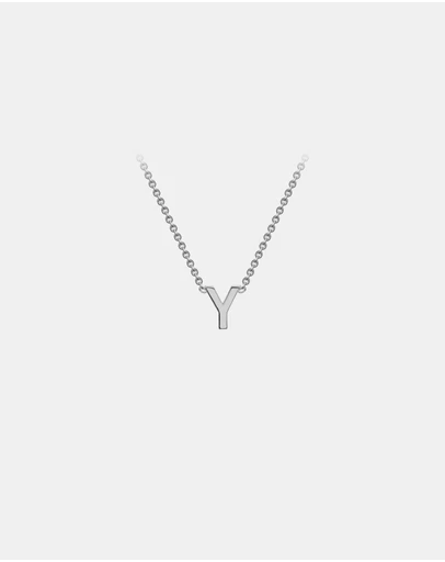 Zoe Olivia - 9K White Gold Initial Y Necklace