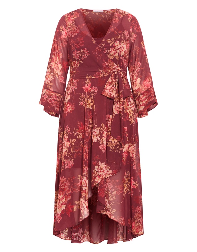 City Chic - Bloom Print Wrap Maxi Dress