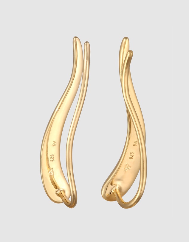 Elli Jewelry - Teardrop Ear Climber Earrings in Gold-Plated 925 Silver