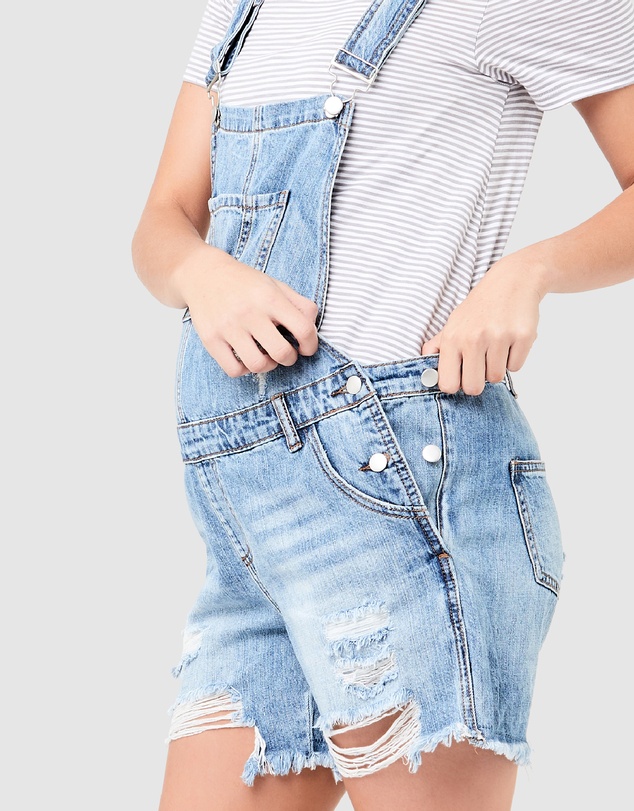 Ripe Maternity - Denim Short Overalls