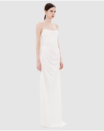 MISHA - The Dry Jersey Draped Maxi Dress
