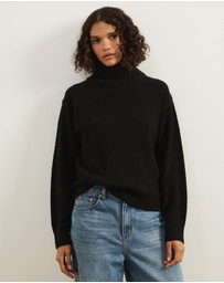 Atmos&Here - Alice Rib Knit Funnel Neck Jumper