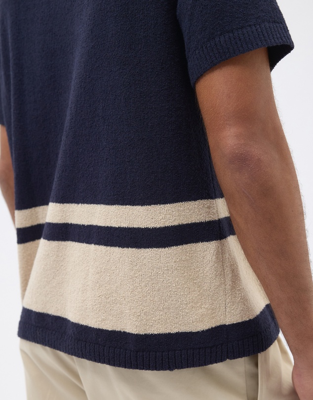 AERE - Organic Cotton Boucle Stripe Polo