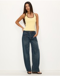 Dazie - Sunbed Contrast Knit Halter