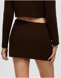 Style Addict - Chunky Knit Mini Skirt