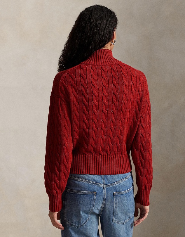 Polo Ralph Lauren - Cable-Knit Cotton Quarter-Zip Sweater - The ICONIC Exclusive
