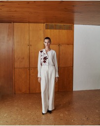 Trenery - Wren Placement Floral Print Blouse in White