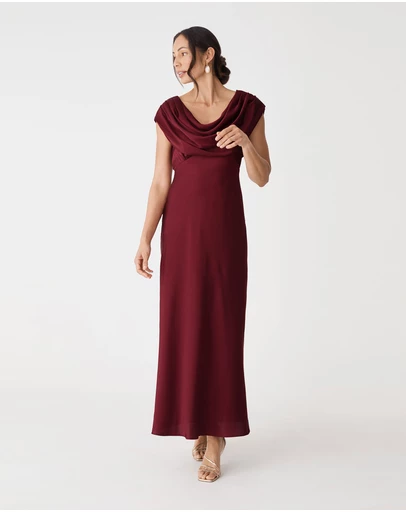 Forcast - Caroline Cowl Satin Dress