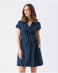 Ripe Maternity - Colette Tie Up Linen Dress