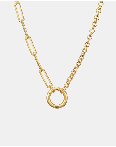 Zoe Olivia - 14K Gold Vermeil Multi Chain 'O' Link Necklace