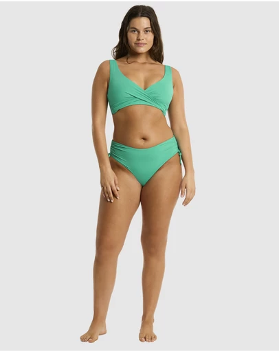 Sea Level Australia - Essentials Edit Cross Front Multifit Bra Top Evergreen